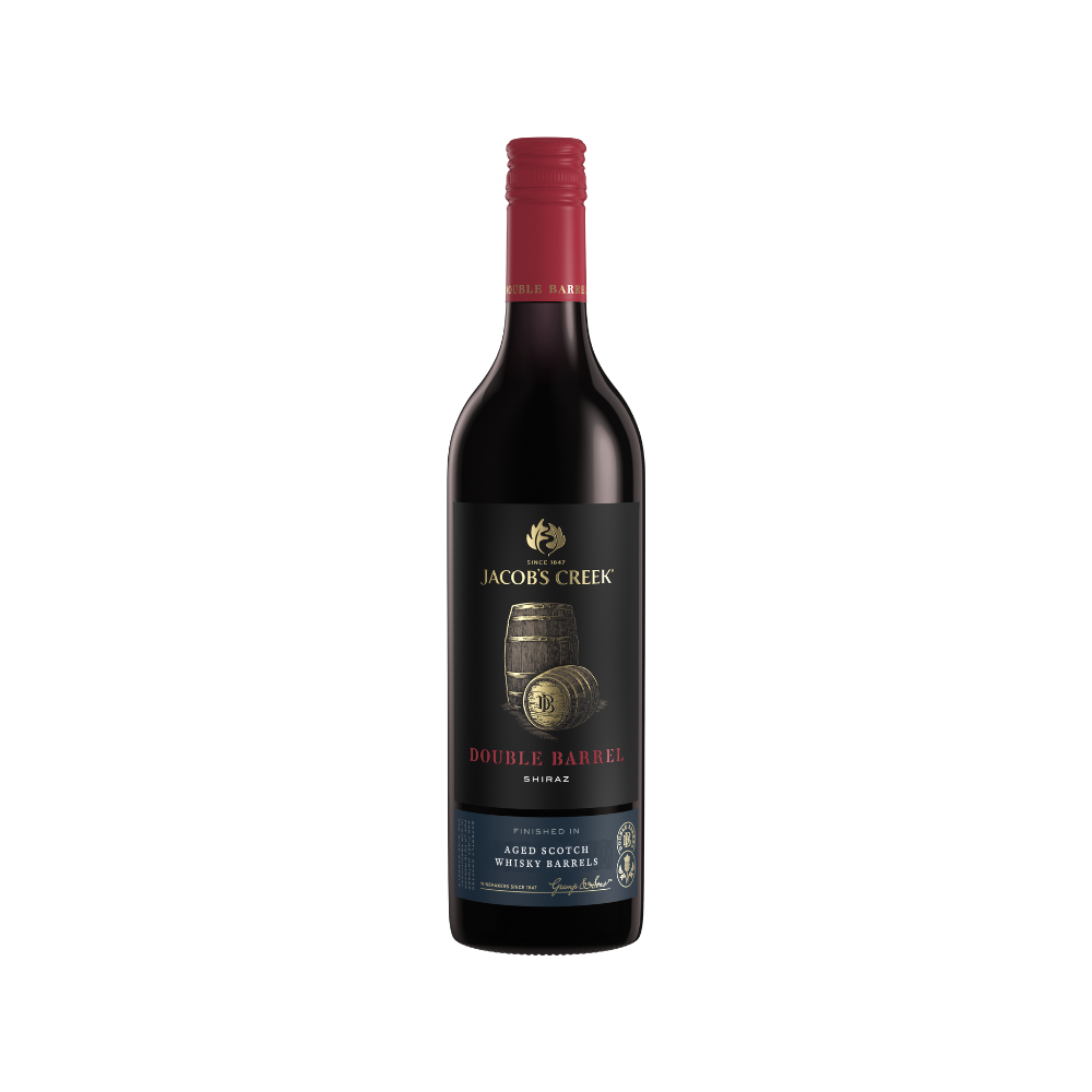 Jacob's Creek Double Barrel wine bottle on a white background