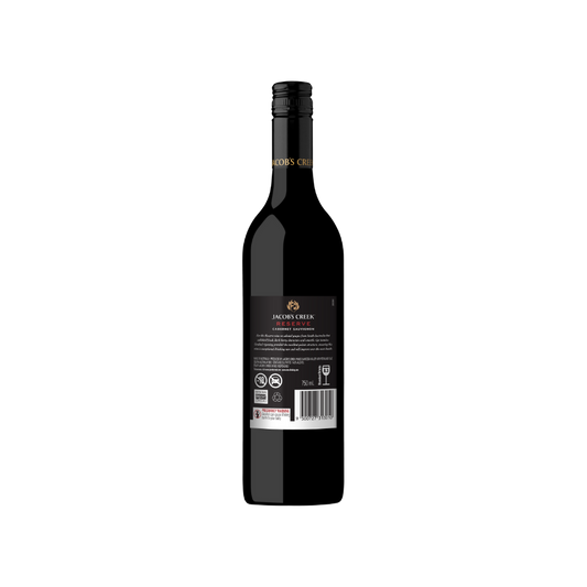 Wine bottle with a visible label on a white background