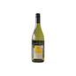 Wine bottle with label on a white background