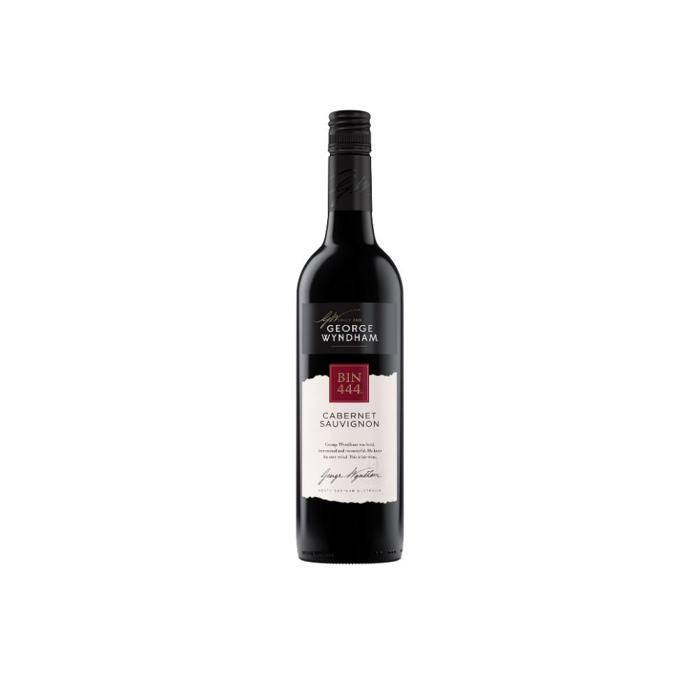 Wine bottle with a label on a white background
