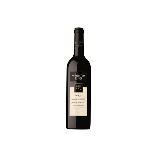 Wine bottle with label on a white background