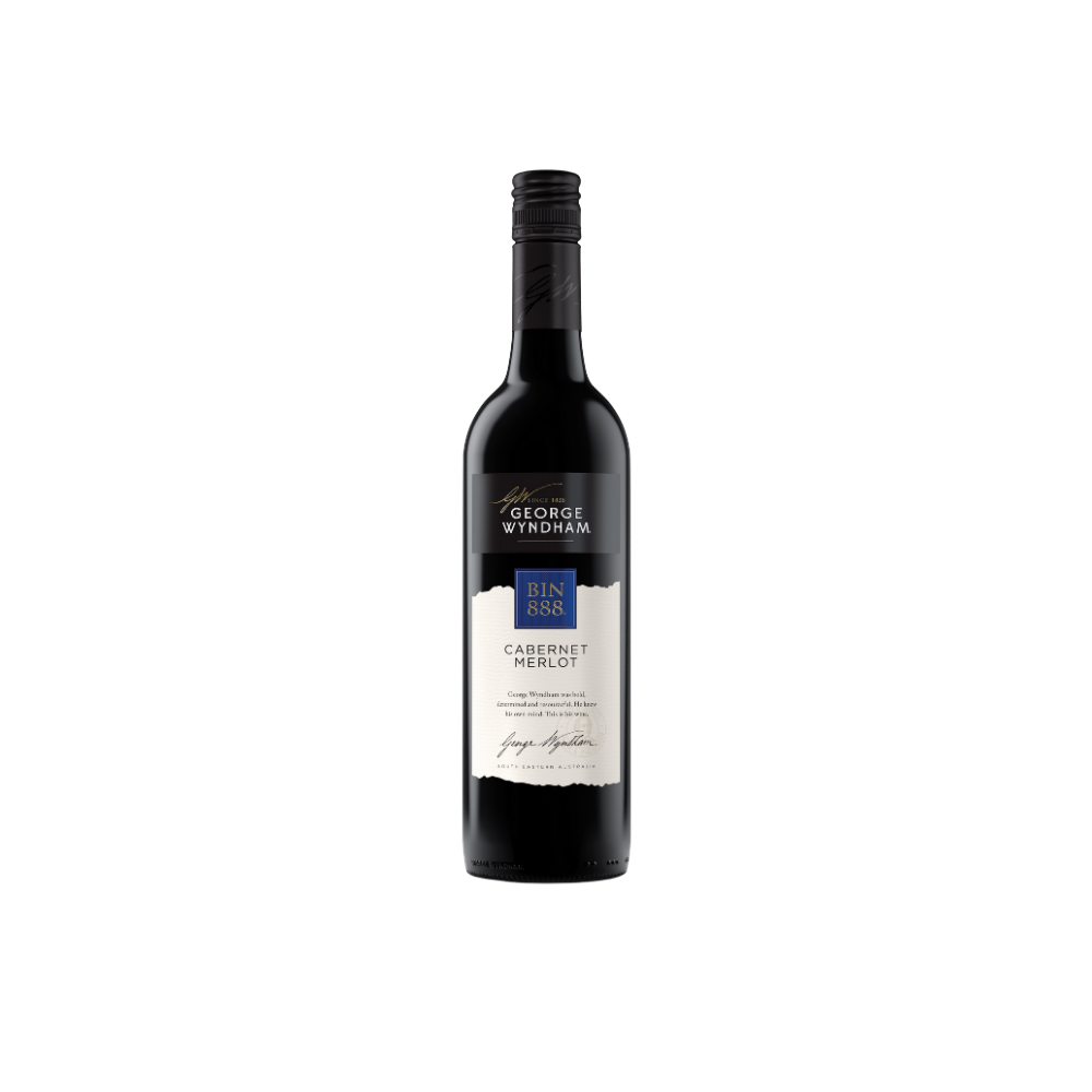 Wine bottle with a label on a white background