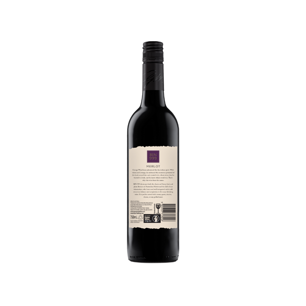 Red wine bottle with a visible label on a white background