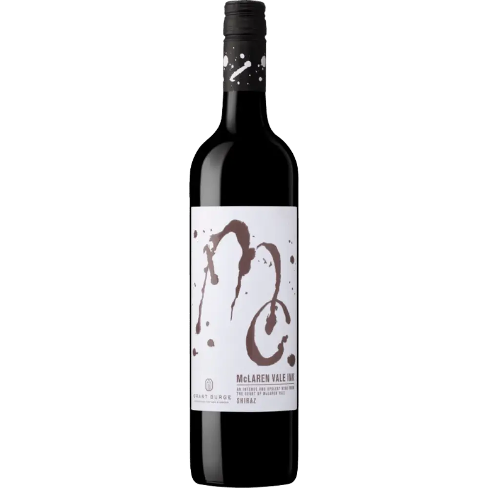 Wine bottle with a white label on a white background