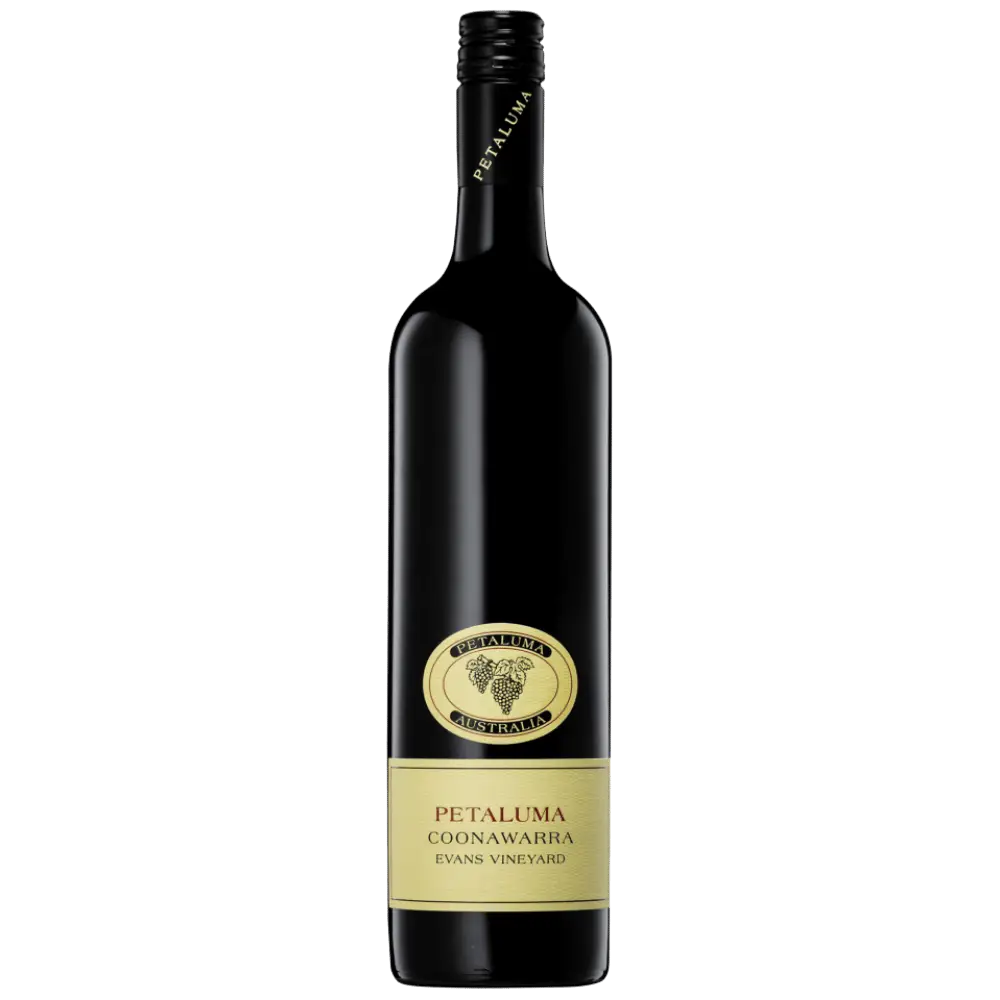 Wine bottle with 'Petaluma Coonawarra' label on a white background