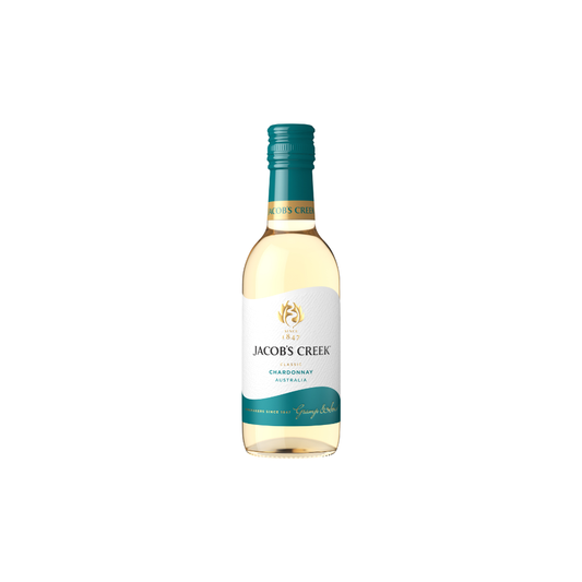 Jacob's Creek Chardonnay wine bottle on a white background