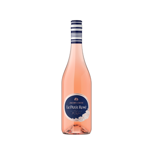 Bottle of Jacob's Creek Le Petit Rose wine on a white background