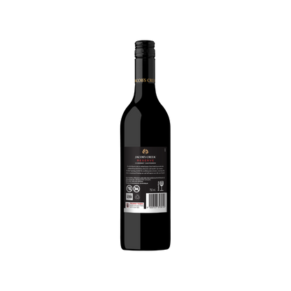 Wine bottle with a visible label on a white background