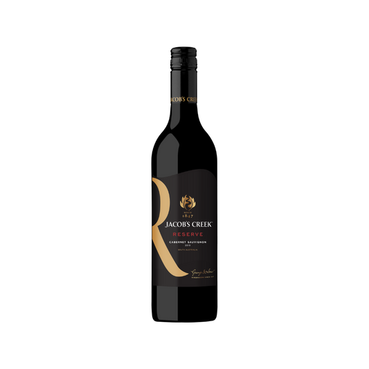 Jacob's Creek Reserve wine bottle on a white background