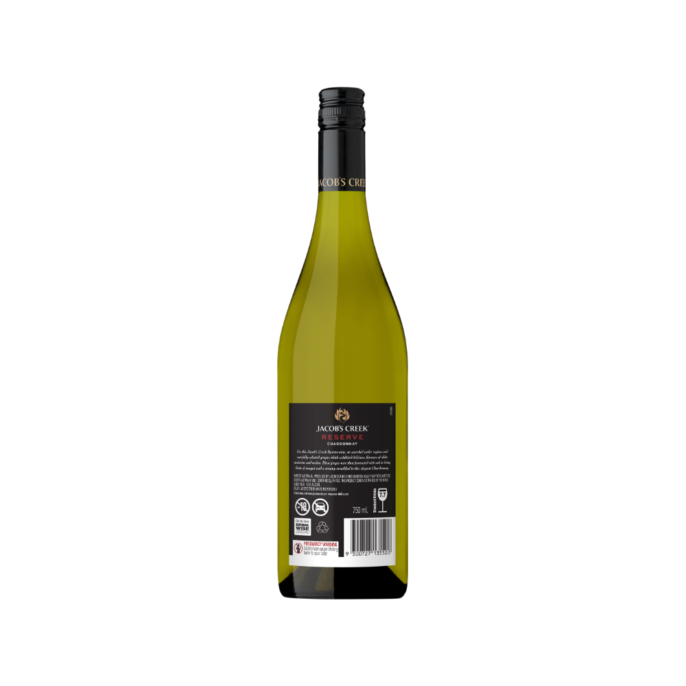 Wine bottle with label on a white background