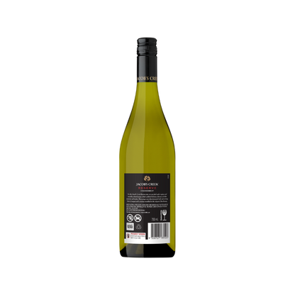 Wine bottle with label on a white background