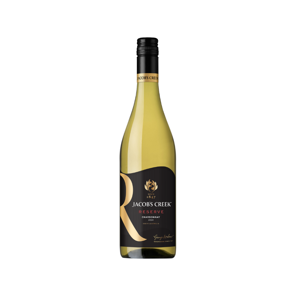 Wine bottle with 'Jacobs Creek' label on a white background