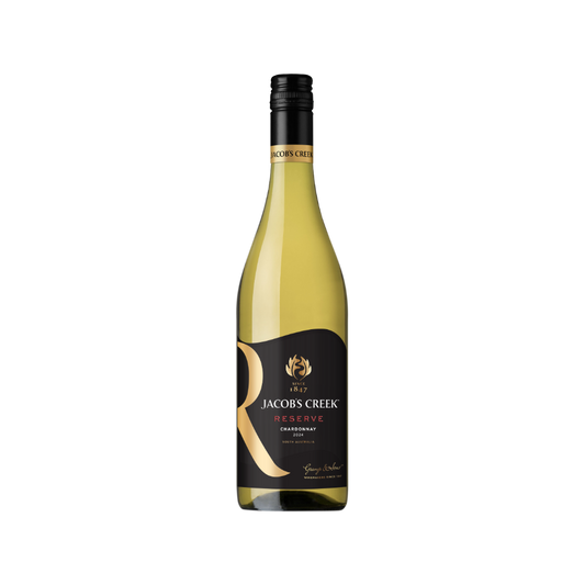 Wine bottle with 'Jacobs Creek' label on a white background