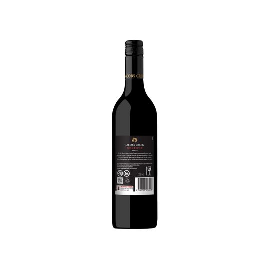 Wine bottle with a visible label on a white background